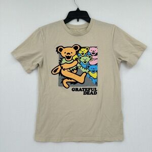 Grateful Dead Tshirt Men S Tan Bear Dance Graphic Print‎ Streetwear Grunge Tee